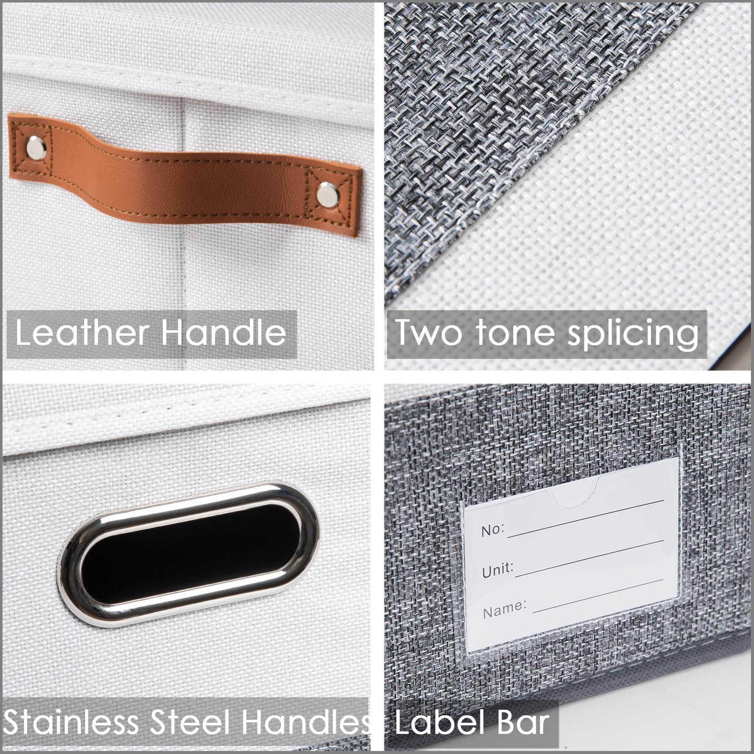 PRANDOM Foldable Storage Bins with Lids [3-Pack] Fabric Collapsible Storage Boxes Baskets Cubes