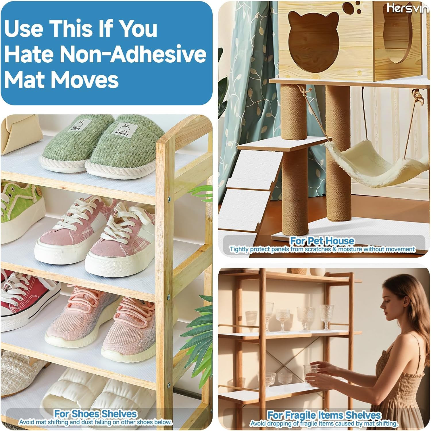 Shelf Liners 12 in x 20 ft Self-Adhesive EVA Drawer Mats, Cupboard Protector, Kitchen Cabinet