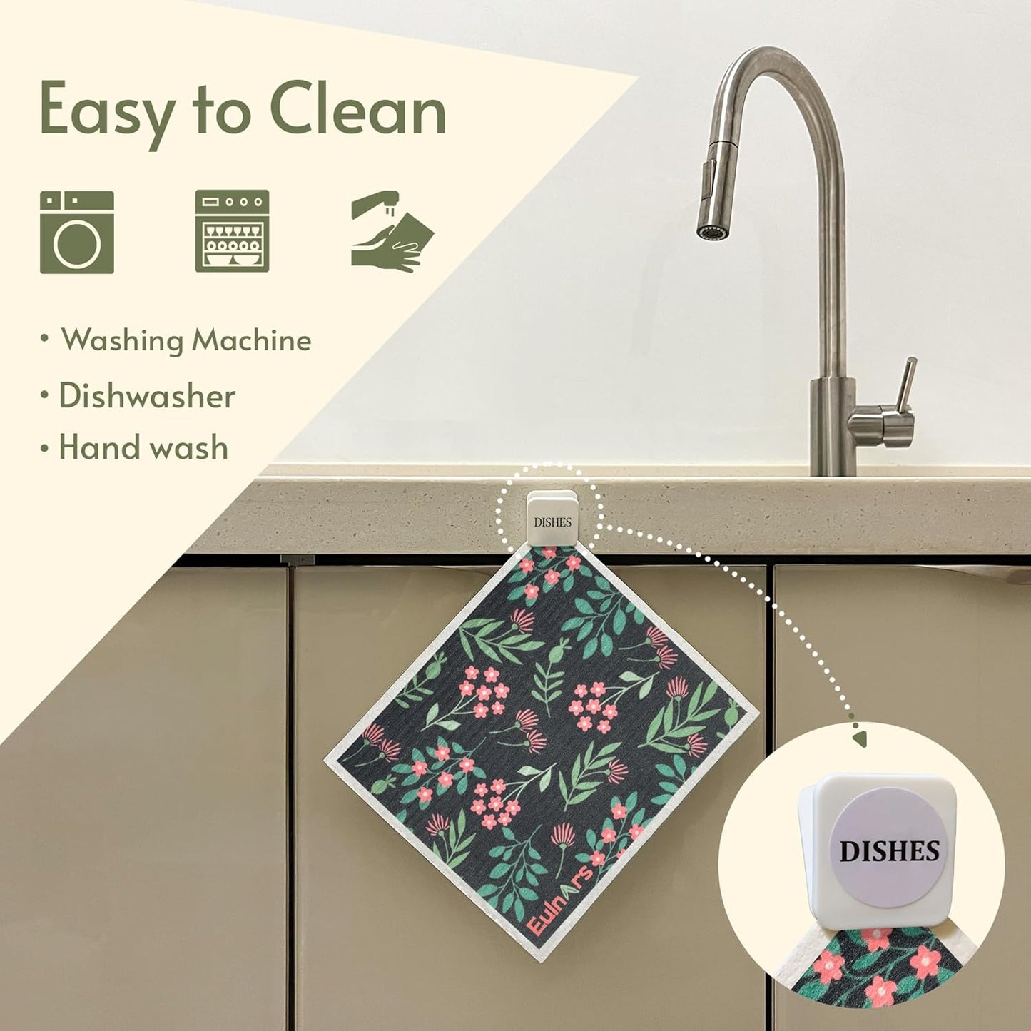 Reusable Paper Towels, Swedish Dishcloths for Kitchen 8-Pack, Non-Scratch Swedish Dish Towels