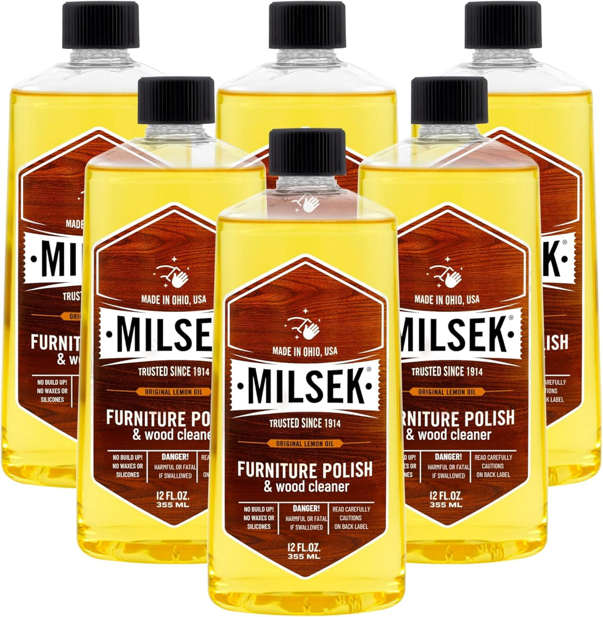 Milsek Furniture Polish and Wood Cleaner with Lemon Oil - Multipurpose Solution for Home