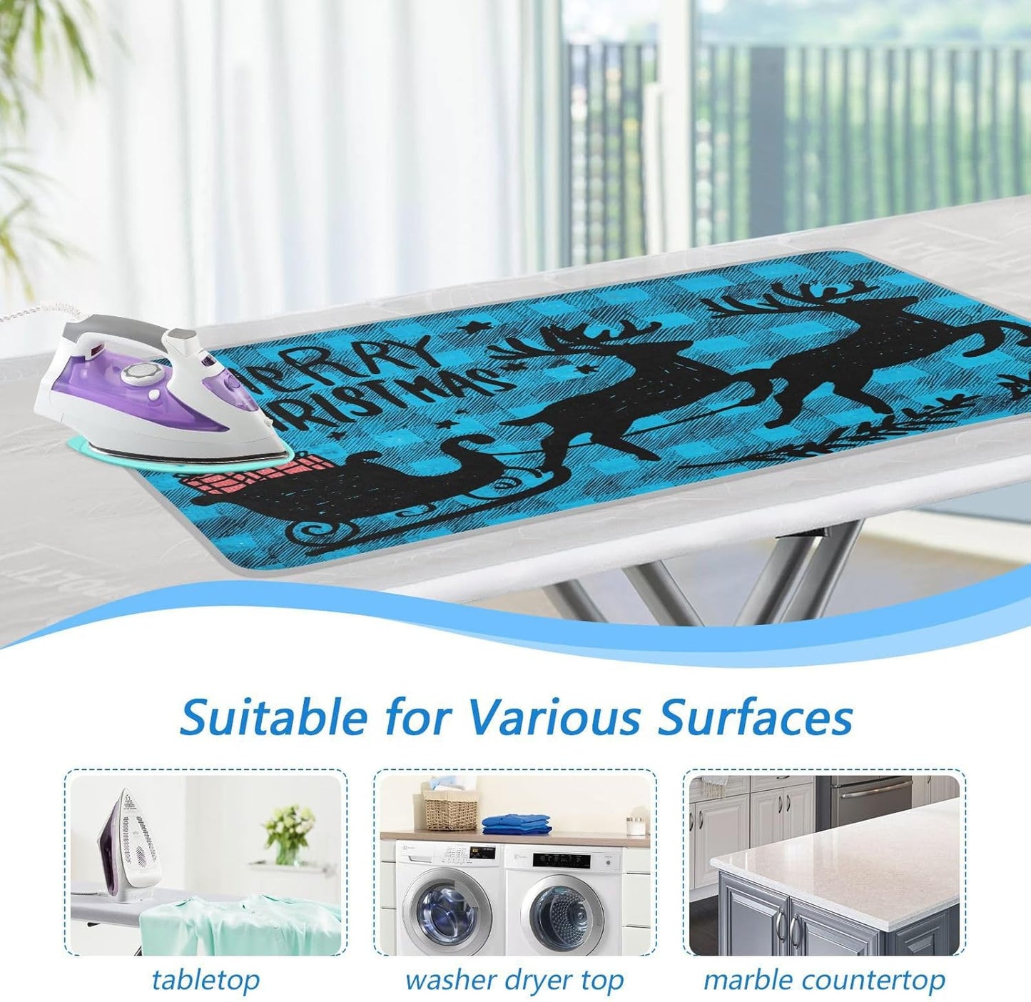 Ironing Mat Portable Ironing Pad Ironing Blanket for Table Top Heat Resistance Double-Side Using