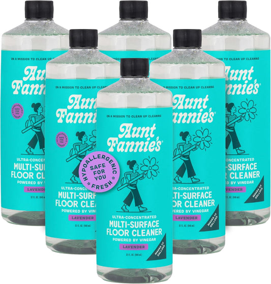 Aunt Fannie's Ultra Concentrated Floor Cleaner Vinegar Wash, Multi-Surface Solution Mopping, Makes