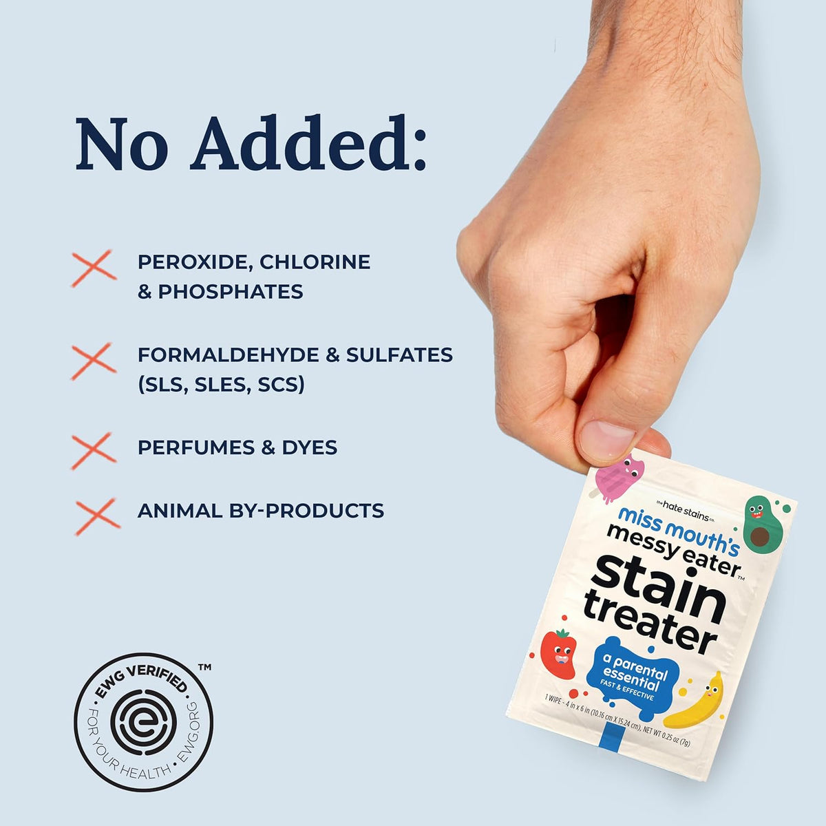 Miss Mouth's Messy Eater Stain Treater Wipes - 25 Pack Stain Remover - Newborn & Baby Essentials