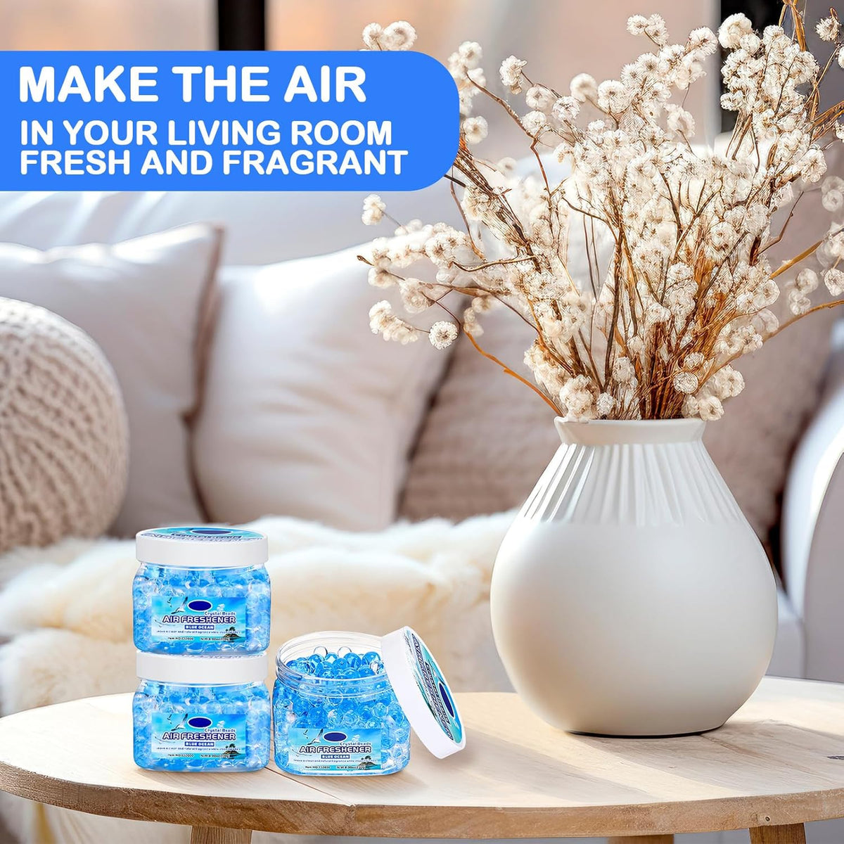 6 Pcs Air Freshener Gel Beads Bulk Odor Eliminator Beads Odor Removing Gel for Home, Bathrooms
