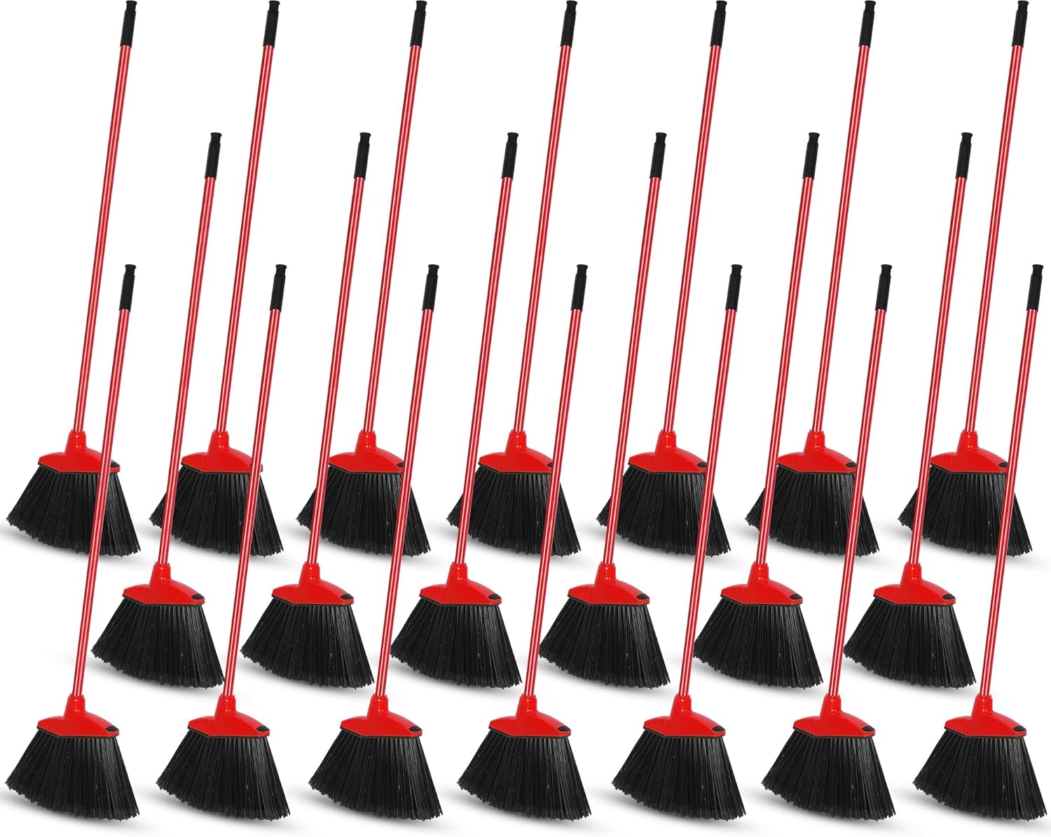 WILLBOND 20 Pcs Heavy Duty Broom Outdoor Indoor Commercial Angle Brooms Bulk for Courtyard Garage