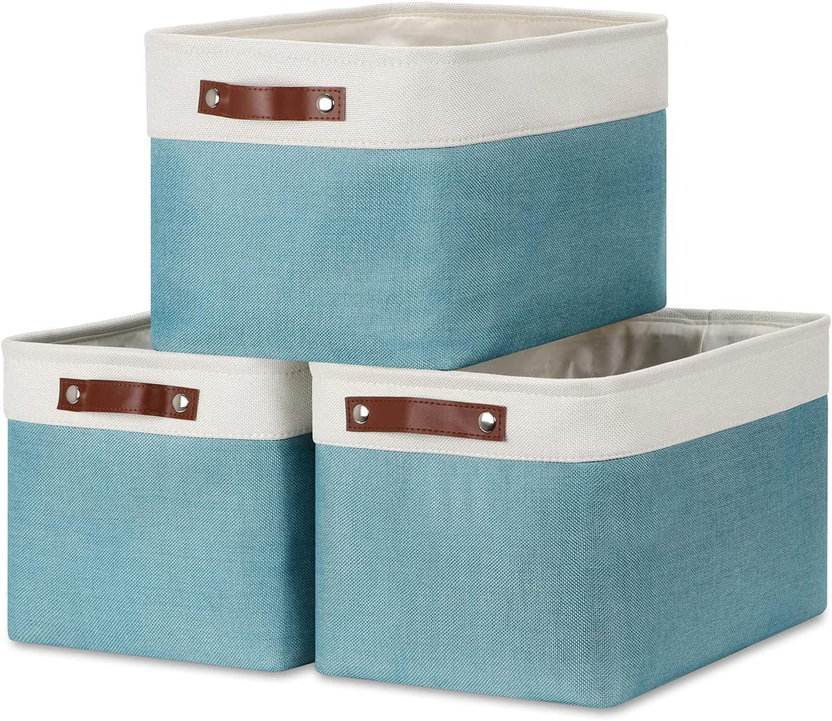 DULLEMELO Storage Baskets for Shelves, Fabric Collapsible Rectangular Storage Bins for Shelves