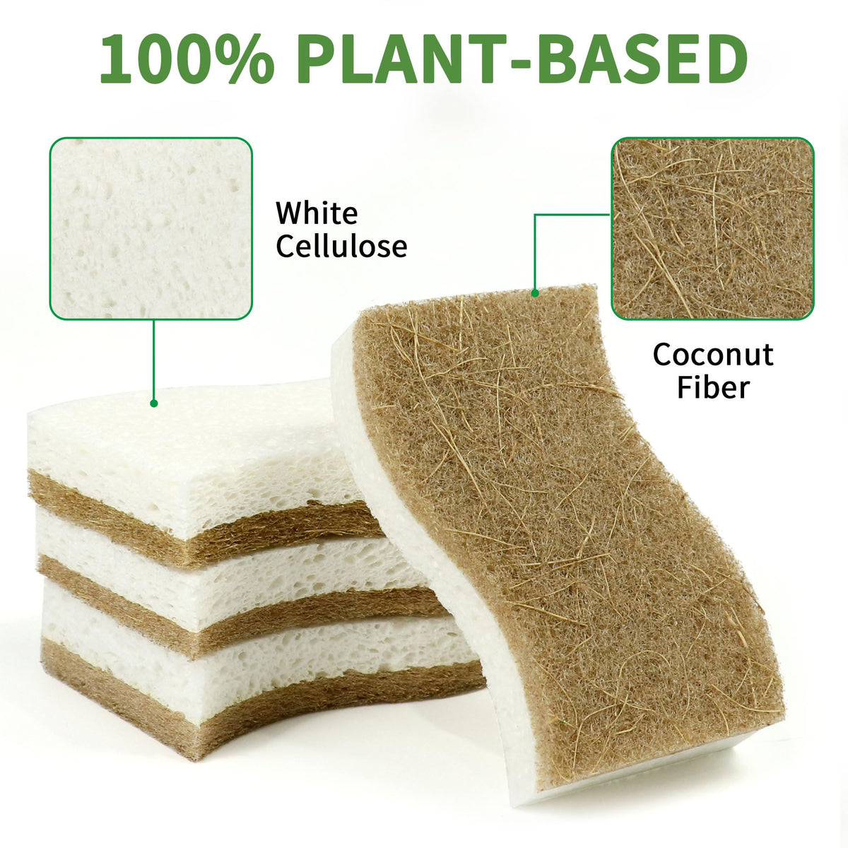 KICKLEEN 9 Pack Biodegradable Natural Kitchen Sponge Dish Sponges