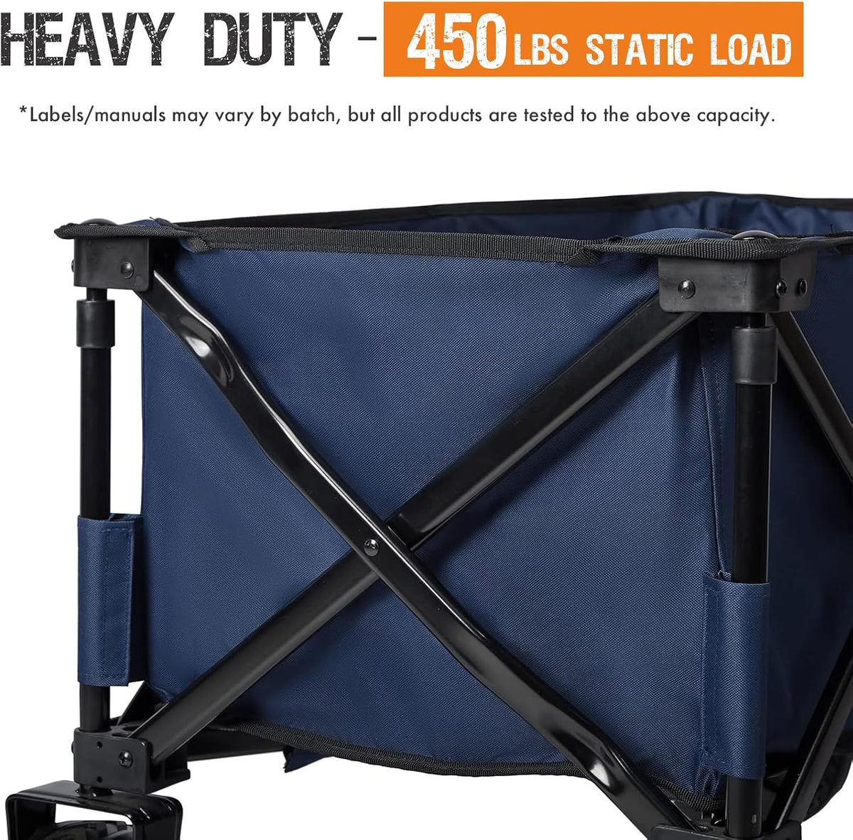 PORTAL Heavy-Duty Folding Wagon Cart, Large Collapsible Utility Wagon with All-Terrain Wheels for