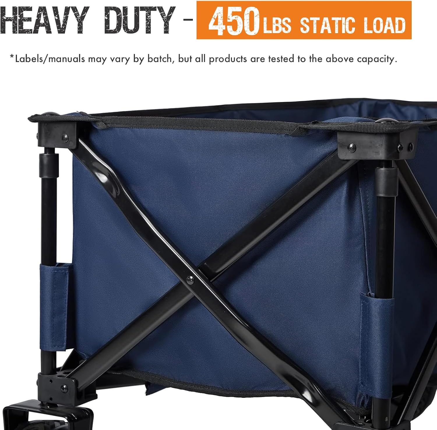 PORTAL Heavy-Duty Folding Wagon Cart, Large Collapsible Utility Wagon with All-Terrain Wheels for