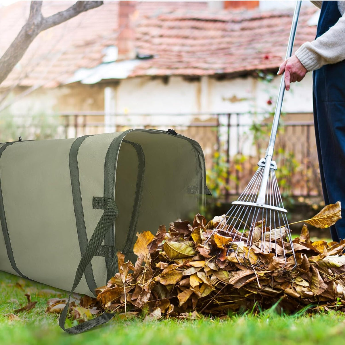 YUDI & GARDEN 46 Gallon Square Collapsible Yard Waste Containers｜Collapsible Trash Can｜Camping