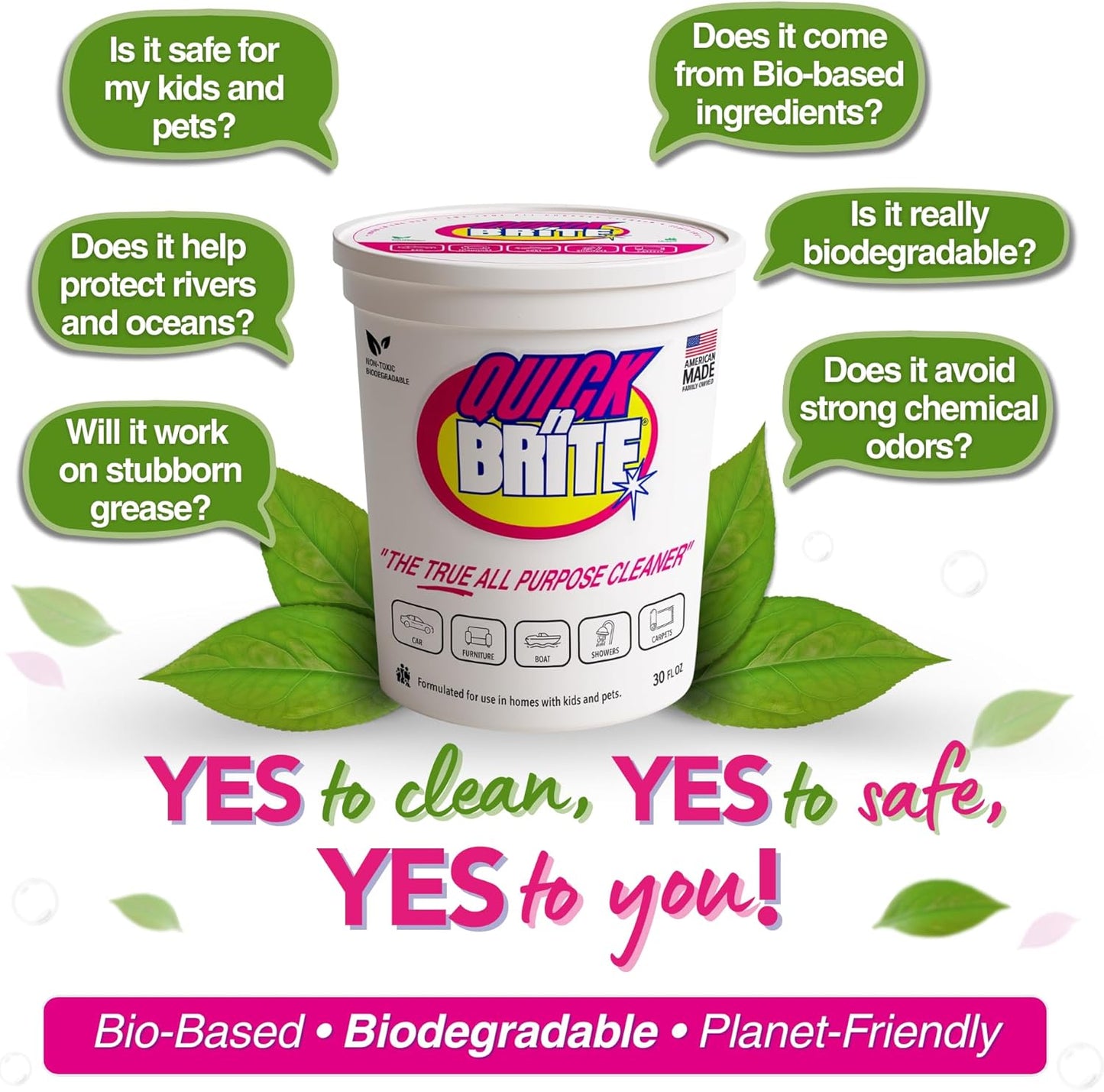 Quick 'n Brite All Purpose Cleaning Paste – Miracle Cleaner for Tough Stains | Eco-Friendly