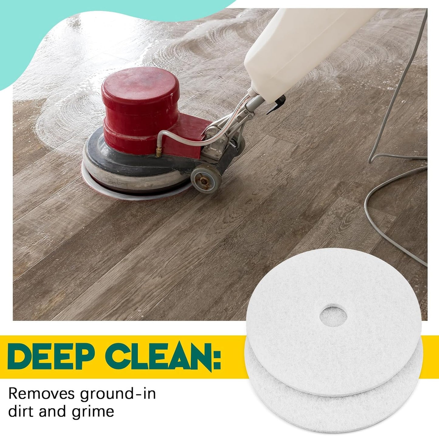 20" White Scrubbing Pads Commercial Cleaning Orbiter Pads-Maintenance Non Woven for Floor Buffer