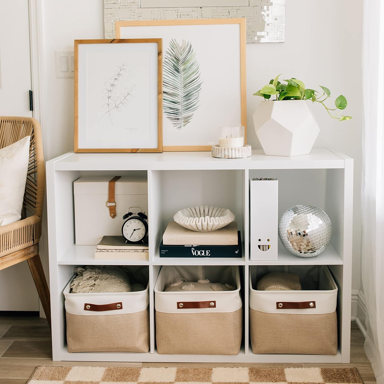 OrganiHaus Extra Large Fabric Storage Bins for Shelves 16x13in, Closet Storage Baskets for Shelf