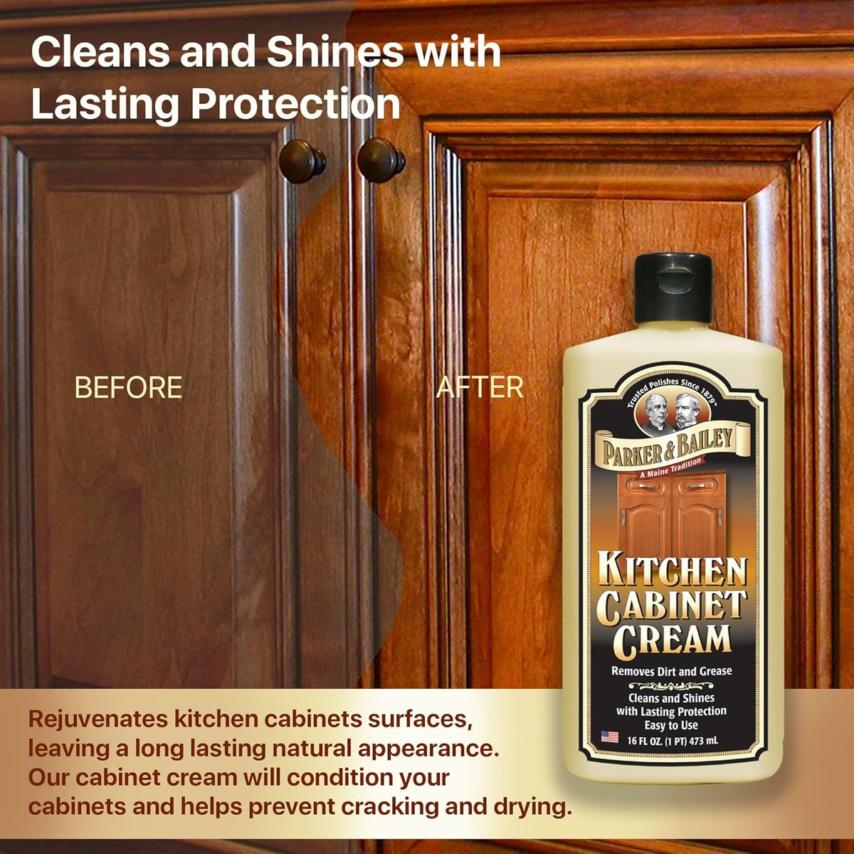 PARKER & BAILEY KITCHEN CABINET CREAM - Multi-surface Wood Cleaner and Polish Furniture Quick Shine
