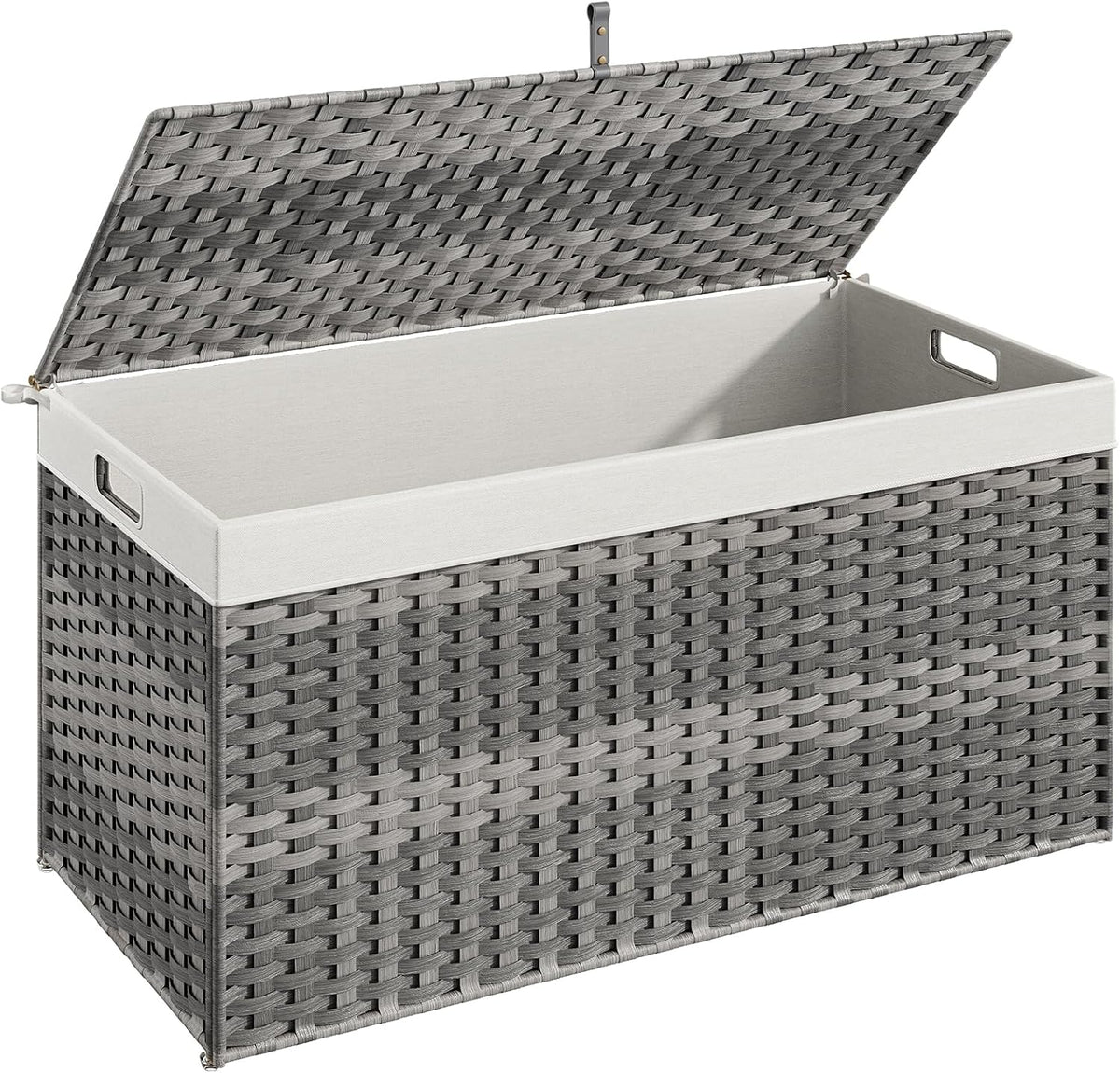 HOOBRO Storage Basket with Lid, 52.8 Gallon (200L) Wicker Basket, Handwoven Blanket Storage Basket