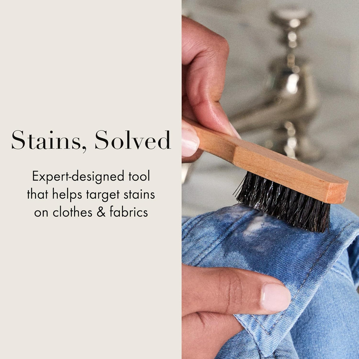 The Laundress Stain Brush, Laundry Brush for Stain Removal, Stain Brush for Clothes, Small Brush