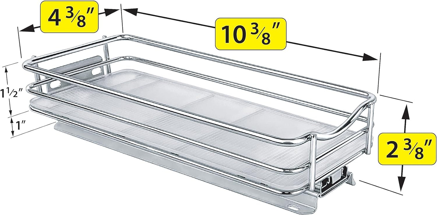 LYNK PROFESSIONAL® Pull Out Spice Rack Organizer for Inside Kitchen Cabinets - 4-1/4 inch Wide