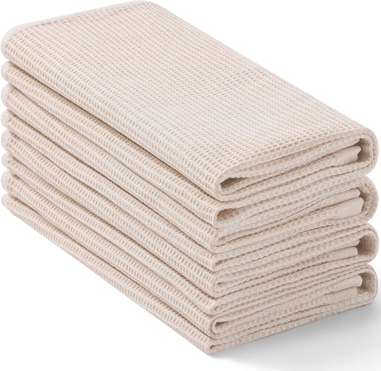 Homaxy 100% Cotton Waffle Weave Kitchen Towels - 4 Pack Soft and Absorbent Dish Towels - 16 x 26