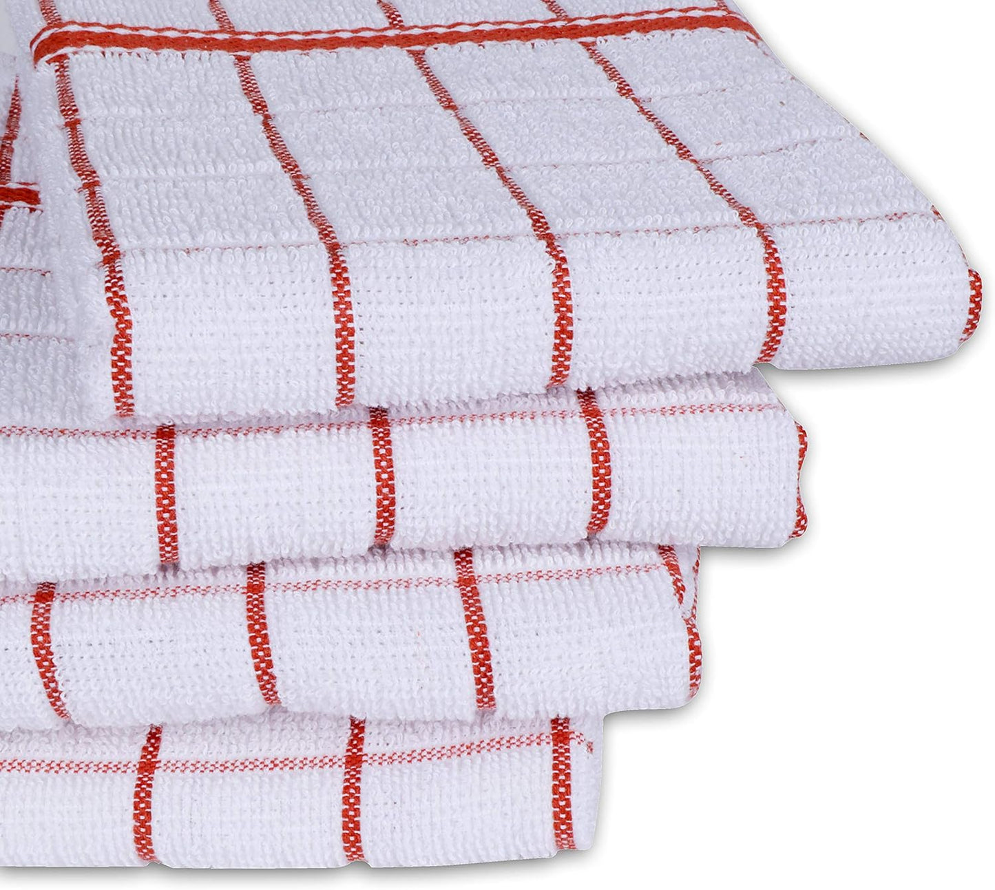 AMOUR INFINI Terry Cotton Kitchen Towels 4-Pack - Large 18 x 28 Inch, Absorbent & Soft Dish Towel