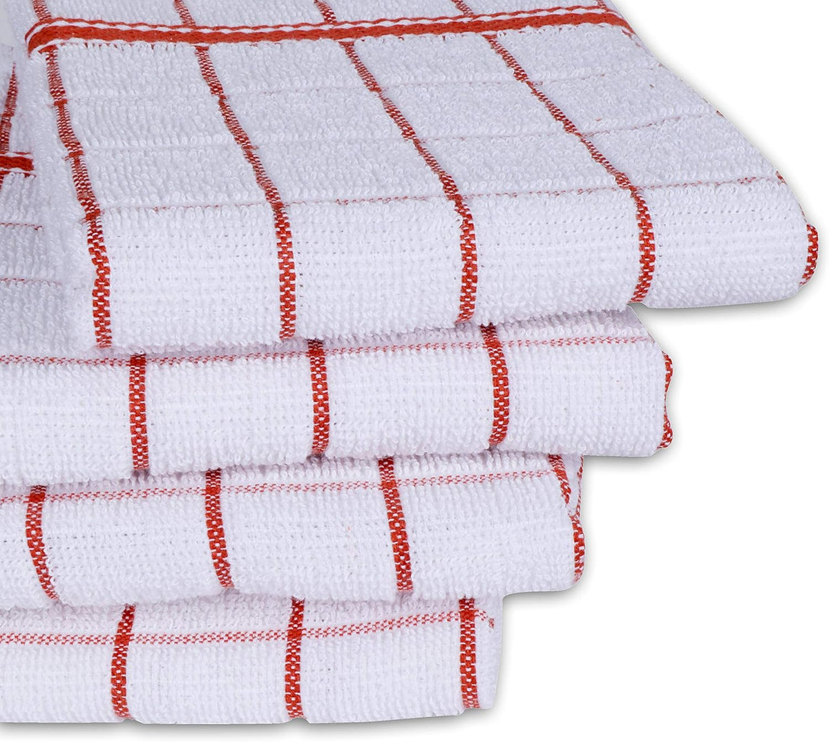 AMOUR INFINI Terry Cotton Kitchen Towels 4-Pack - Large 18 x 28 Inch, Absorbent & Soft Dish Towel