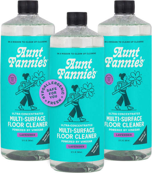 Aunt Fannie's Ultra Concentrated Floor Cleaner Vinegar Wash, Multi-Surface Solution For Mopping