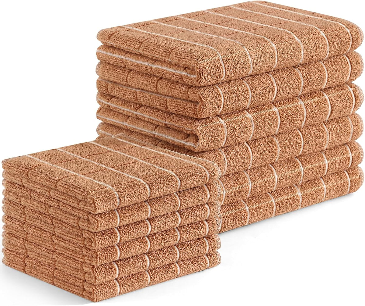 Homaxy Microfiber Kitchen Towels and Dishcloths Set, 12 Pack Soft and Absorbent Dish Hand Towels