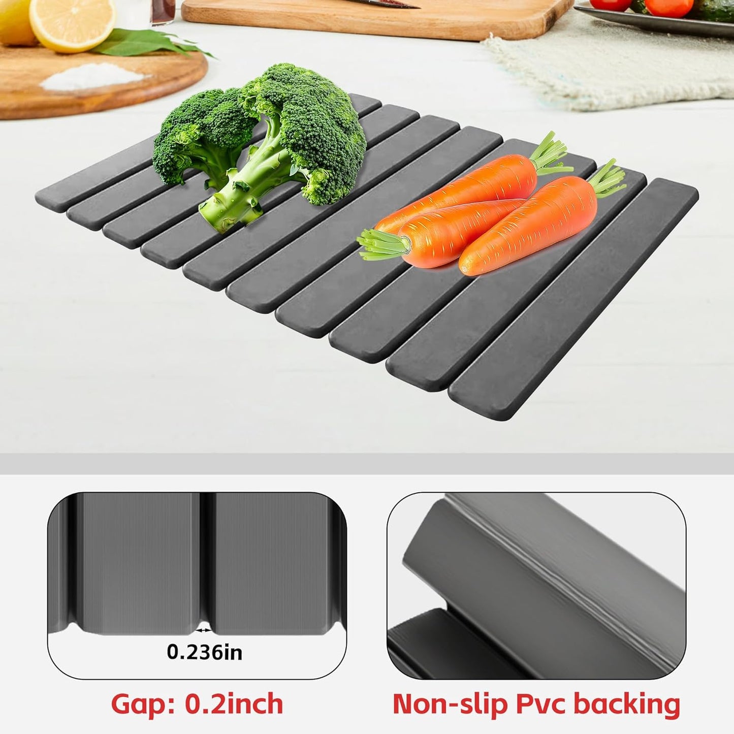 Stone Drying Mat For Kitchen Counter 24"x16" Foldable Super Absorbent Non-Slip Diatomaceous Earth