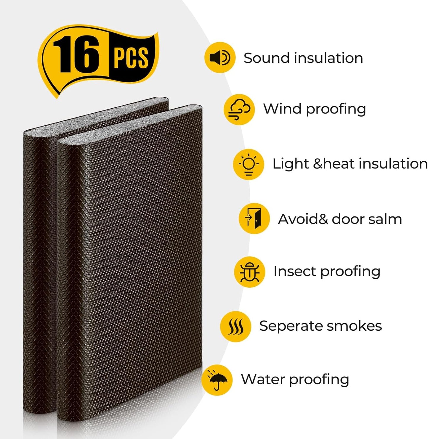Zonon 16 Pieces Door Corner Seal Weatherstripping Exterior Door Frame Seal Draft Stopper Adhesive