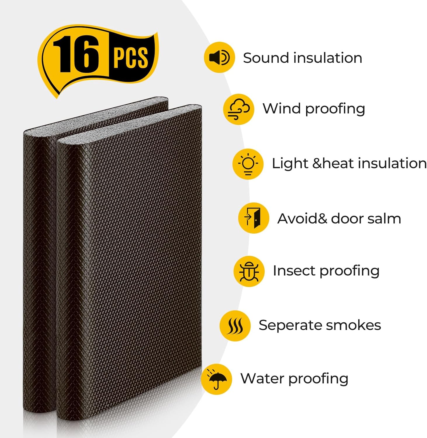 Zonon 16 Pieces Door Corner Seal Weatherstripping Exterior Door Frame Seal Draft Stopper Adhesive