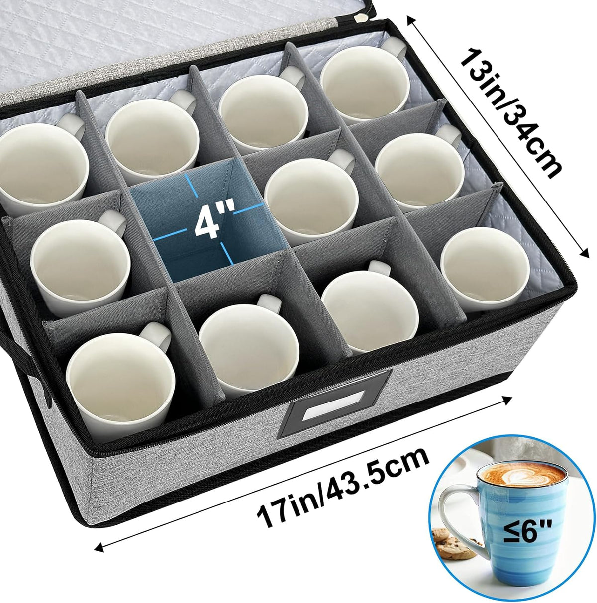 homyfort China Storage Containers, Hard Shell for Plates, Moving Boxes for Dishes, Cups, Mugs