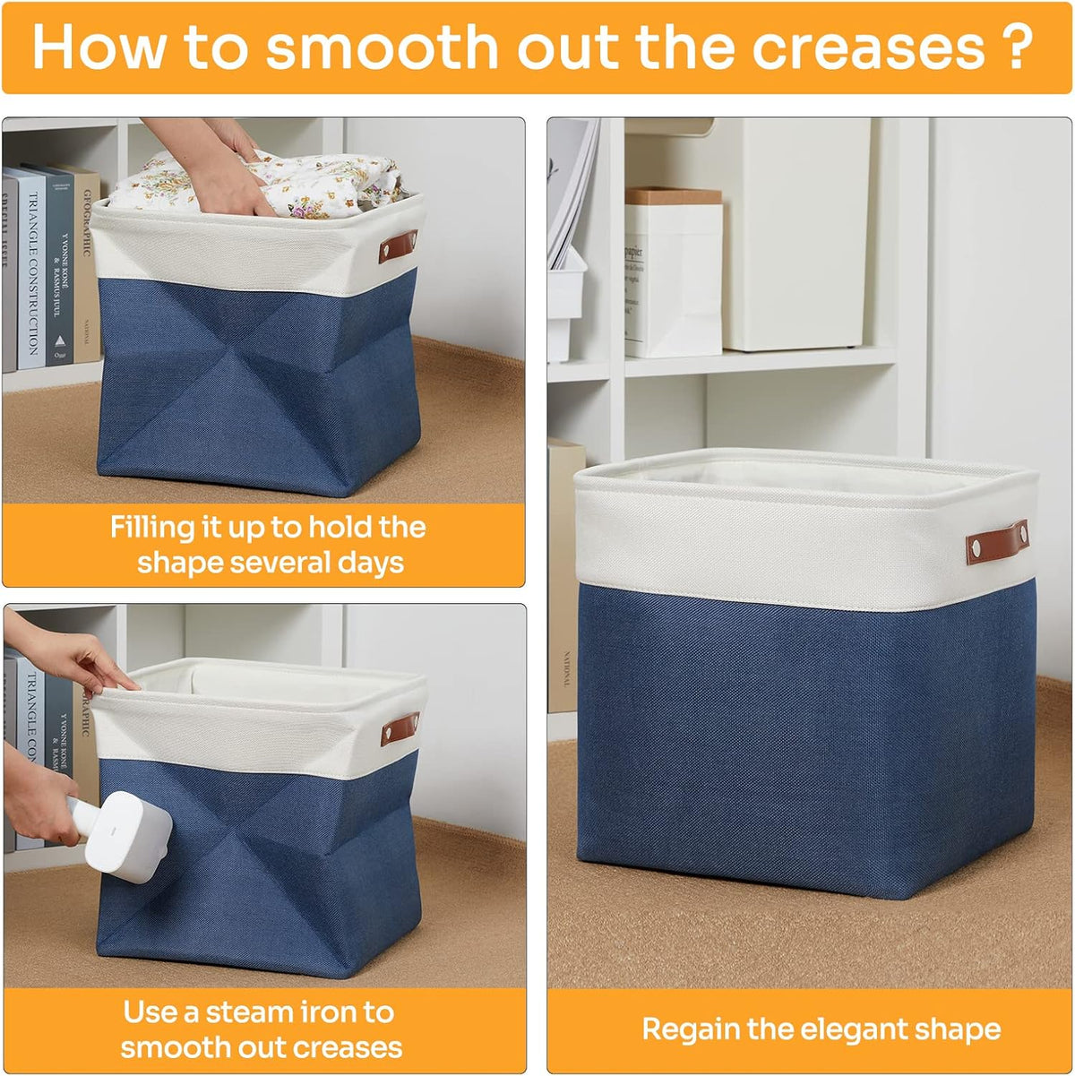 DULLEMELO Storage Baskets for Shelves Closet Storage,Large Home Organization Bins for Gifts