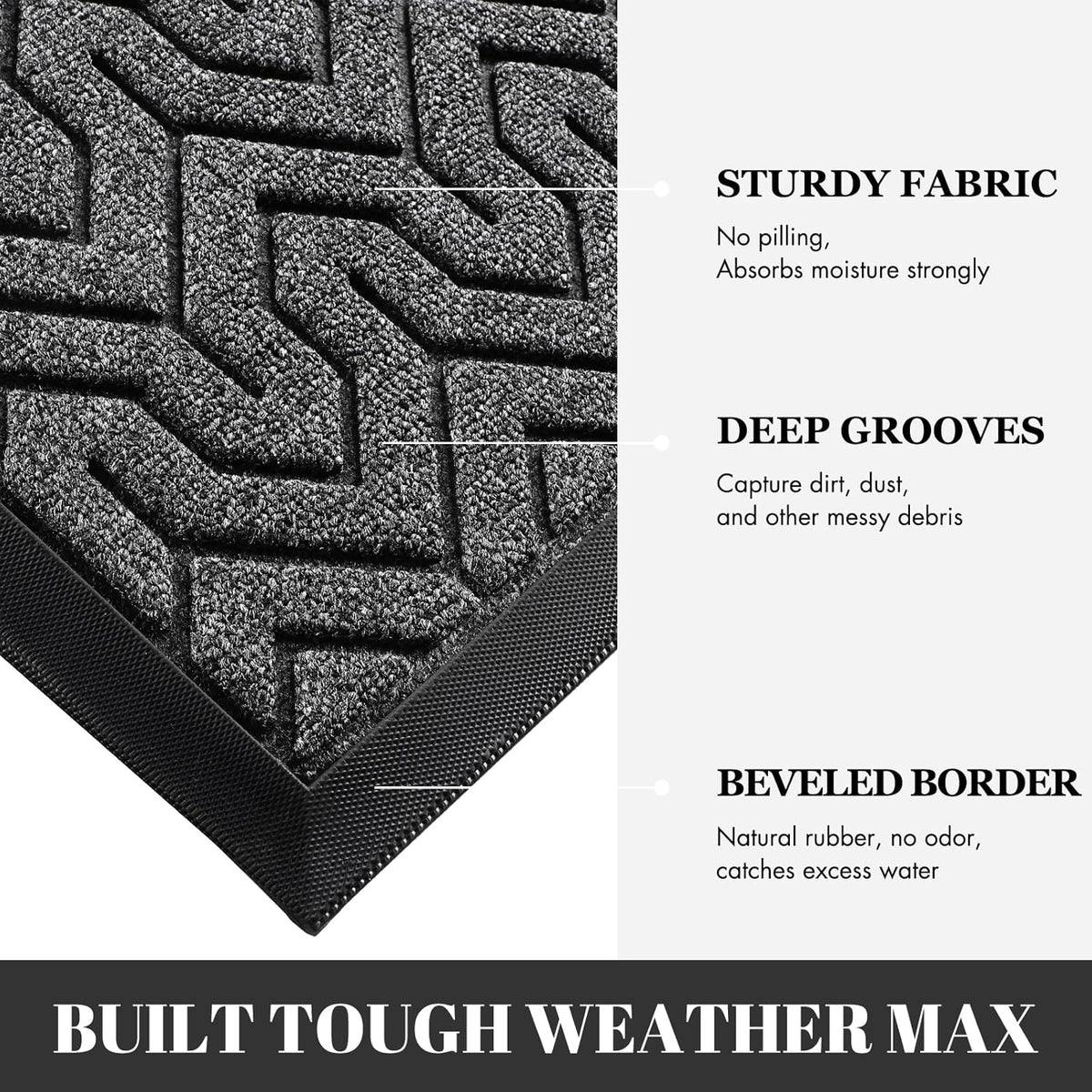 Yimobra Extra Large Door Mat Outside Entrance 60x32, Waterproof Heavy Duty Outdoor Mats for Front