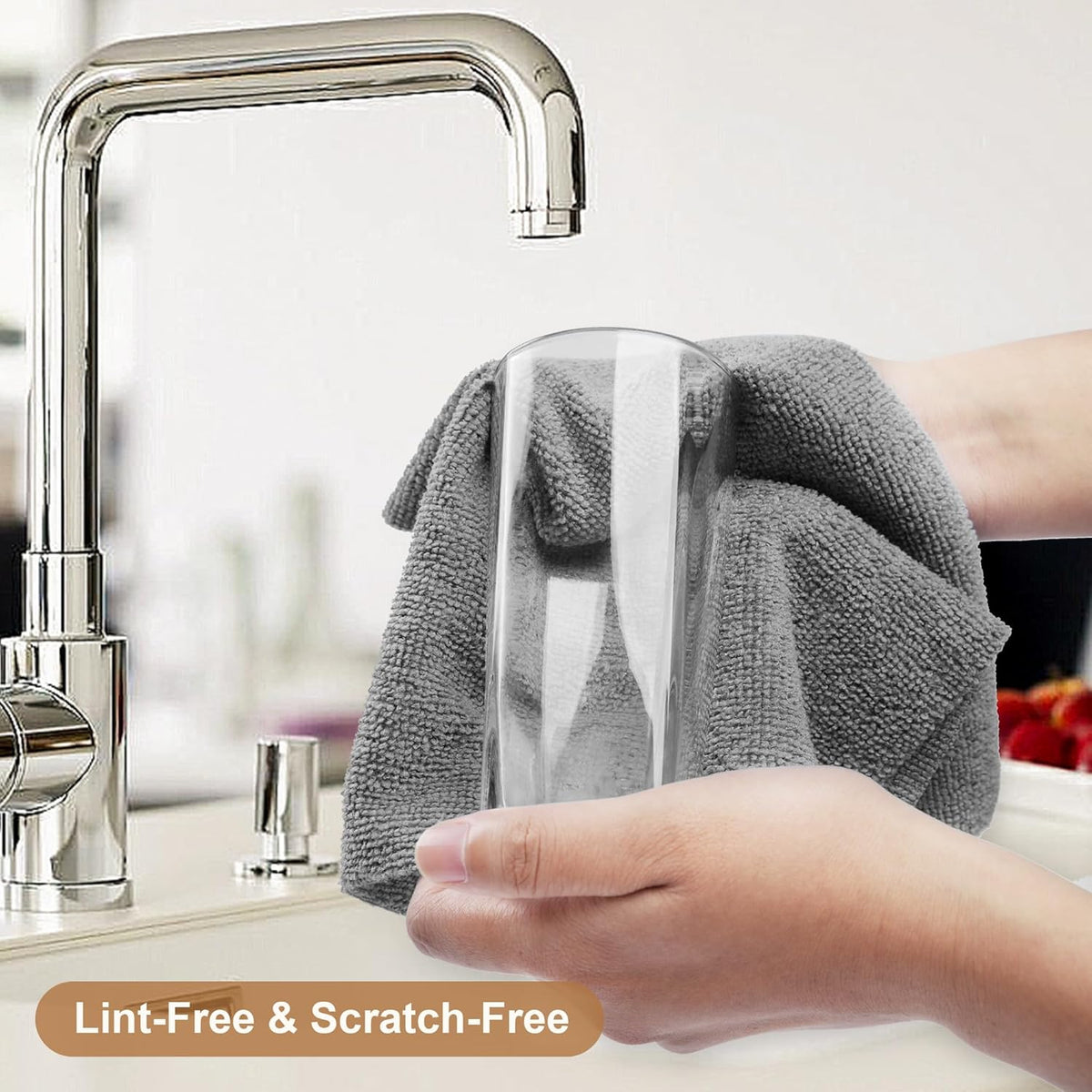 LIVOS Microfiber Cleaning Cloth Roll - 80 Pack, Reusable Paper Towels Grey Tear Away, Microfiber