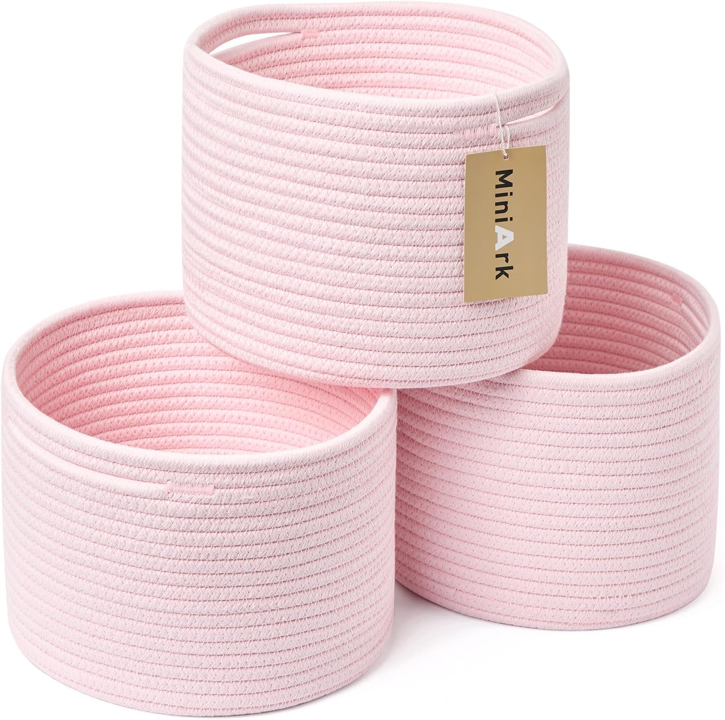 Small Basket for Organizing | Cube Shelf Closet Storage Baskets | 9.7×9.7×7.1” | Woven Rope Gift