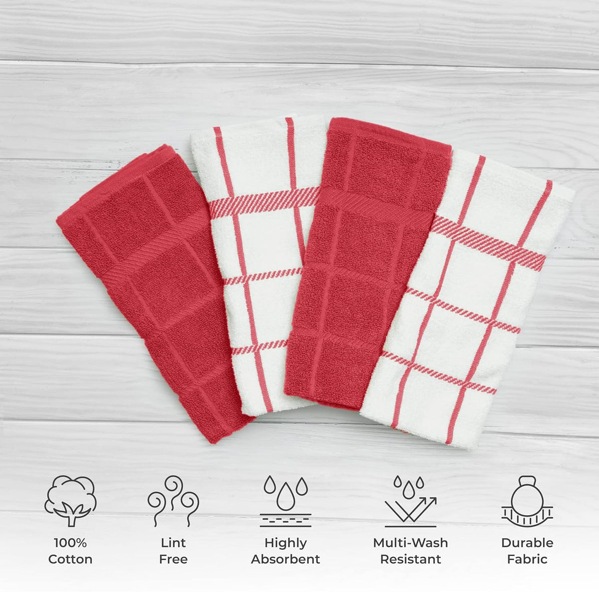 100% Cotton Kitchen Towels and dishcloths Sets, Super Soft & Absorbent, Dish Cloths for Washing