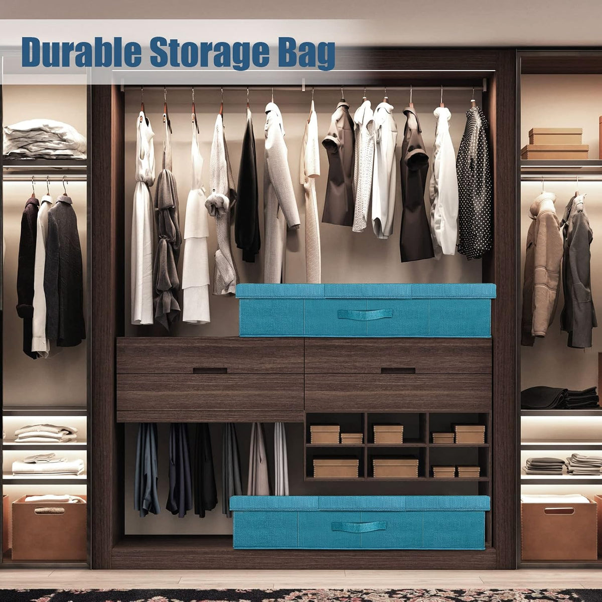 Underbed Storage Containers Bin with Lids (2pcs) Large Under Bed Storage Organizer Box with Handle