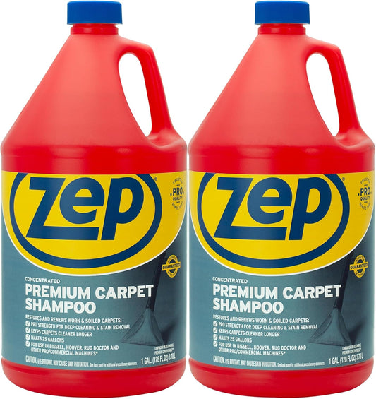 Zep Premium Carpet Cleaner Shampoo - 1 Gallon (Case of 2) ECZUPXC1282 - Pro Strength Deep Cleaning