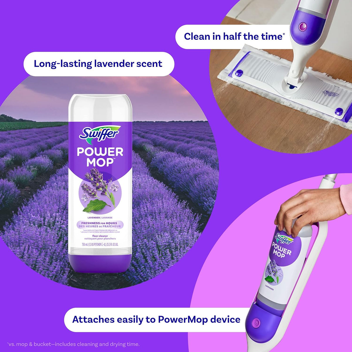 Swiffer Power Mop Refill Pack, Floor Cleaner for Mopping Tile, Vinyl, Laminate, Wood in Home