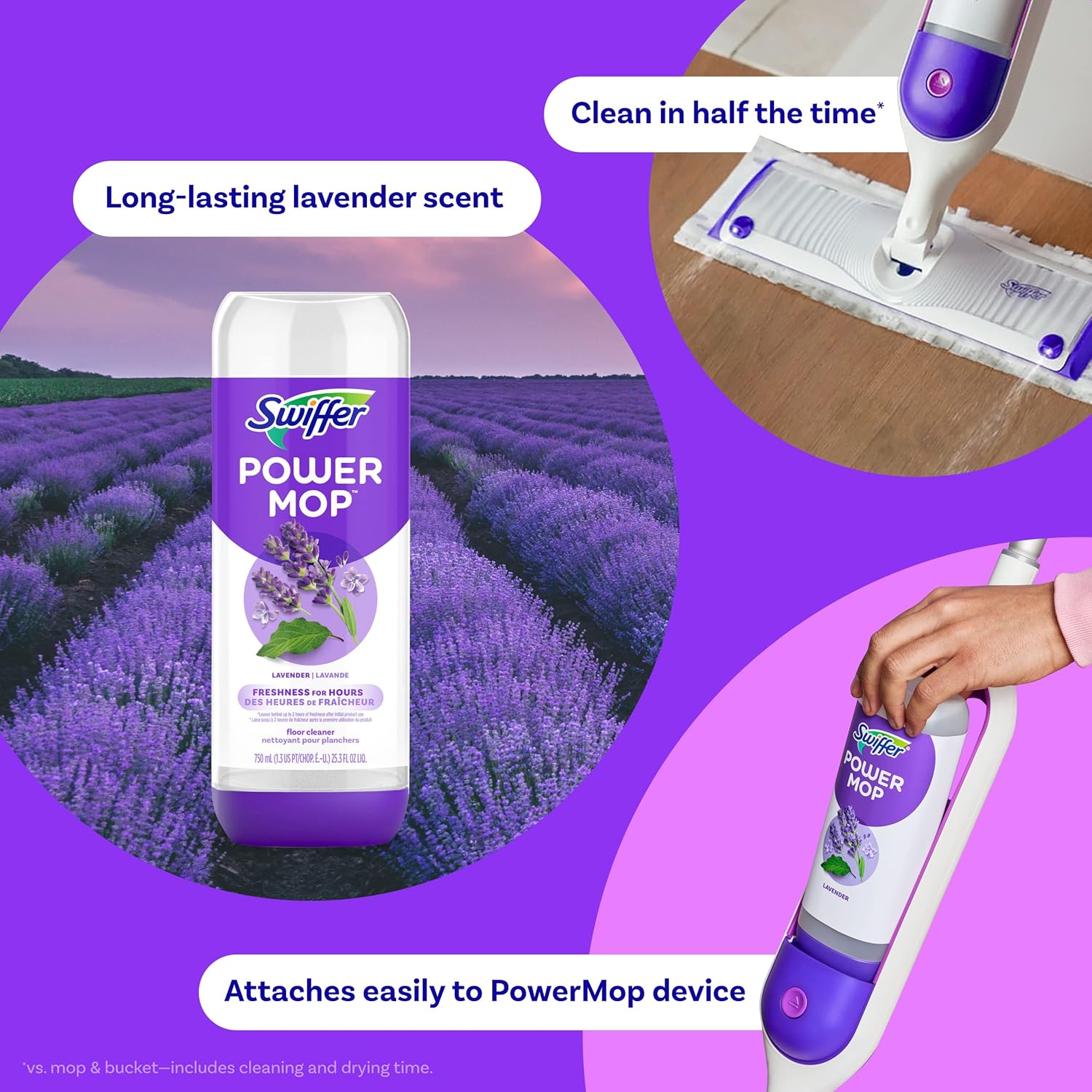 Swiffer Power Mop Refill Pack, Floor Cleaner for Mopping Tile, Vinyl, Laminate, Wood in Home