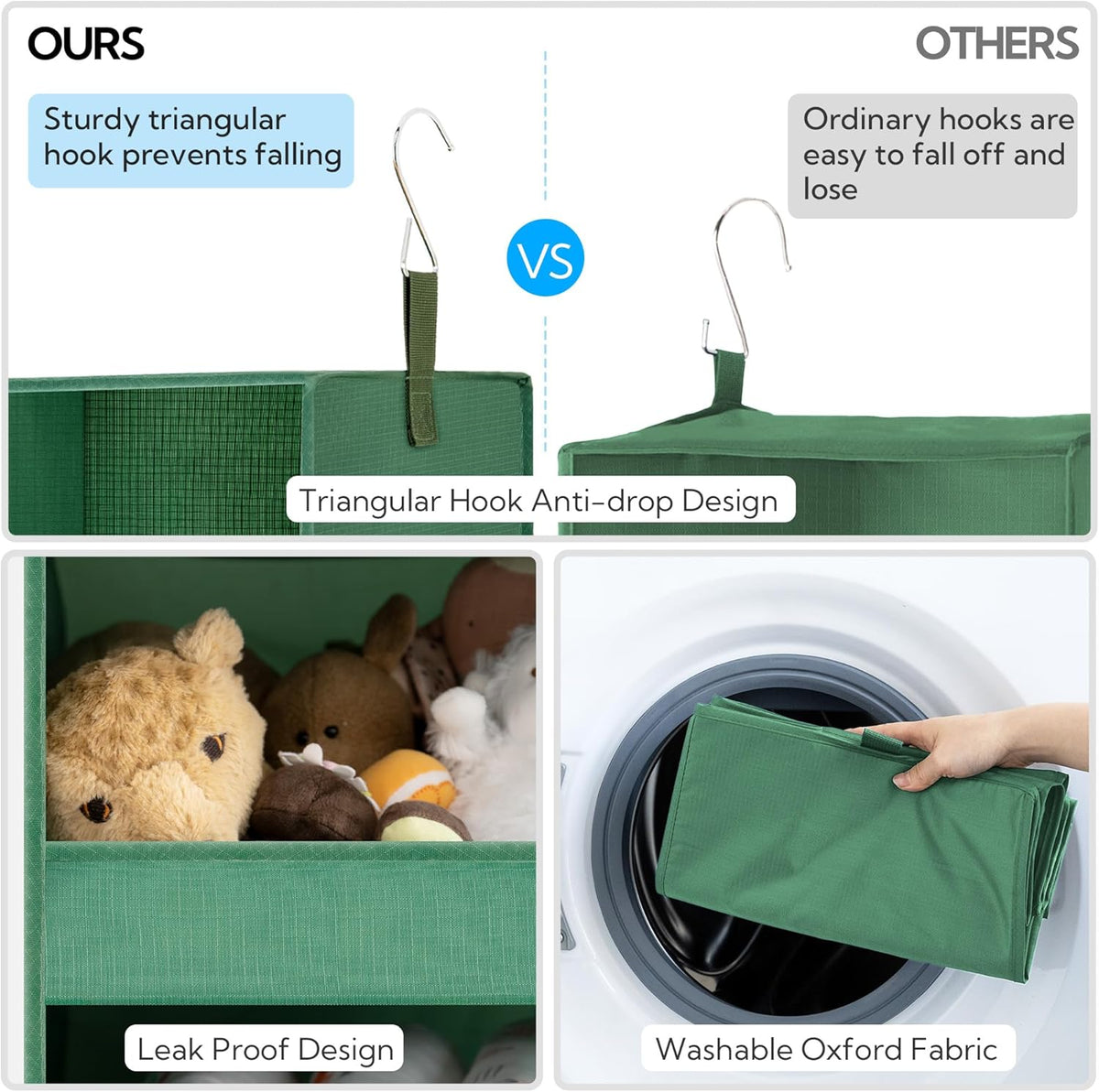 GRANNY SAYS 3-Shelf Closet Organizers and Storage, Foldable Hanging Closet Organizer, Hanging