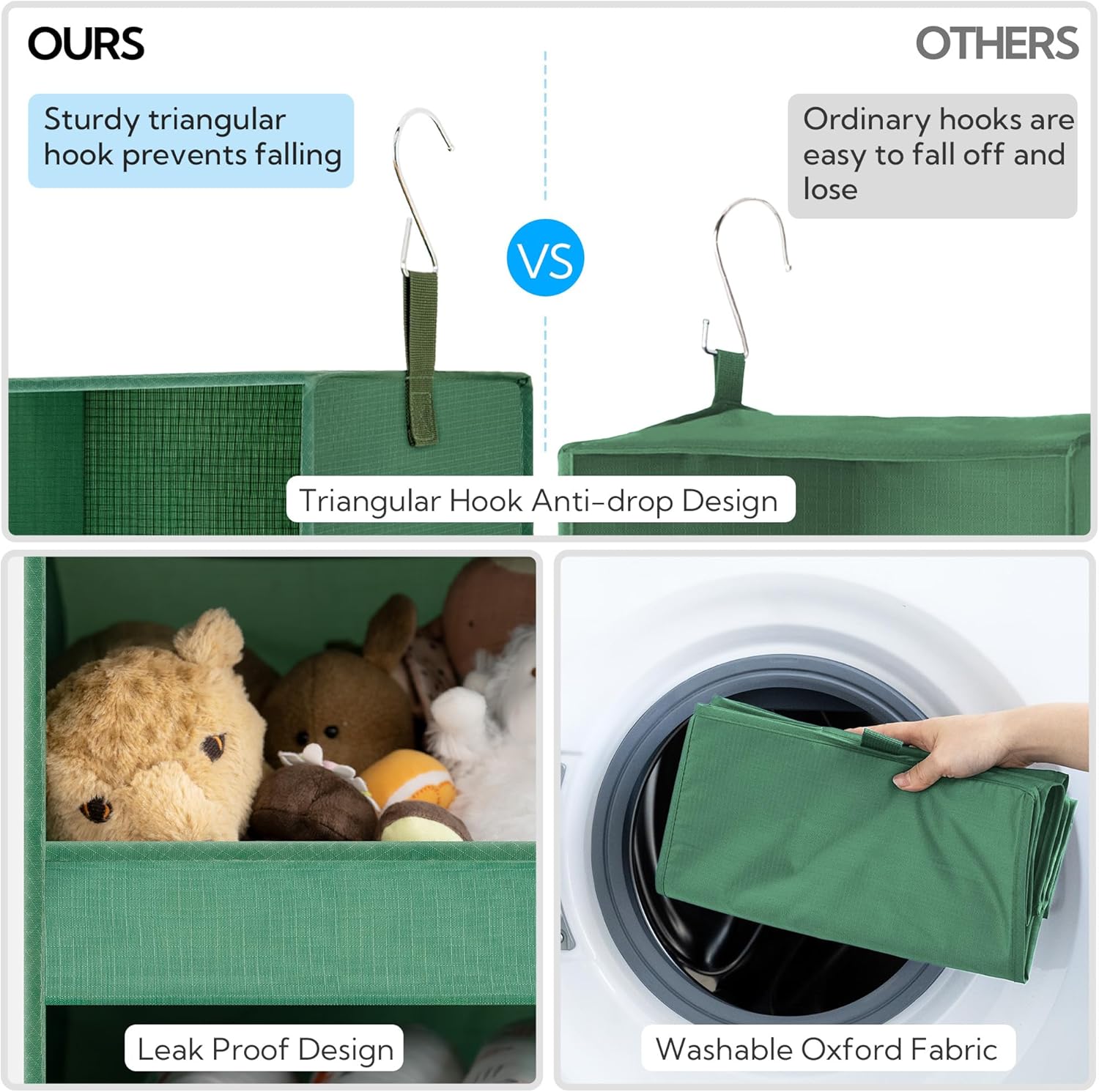 GRANNY SAYS 3-Shelf Closet Organizers and Storage, Foldable Hanging Closet Organizer, Hanging