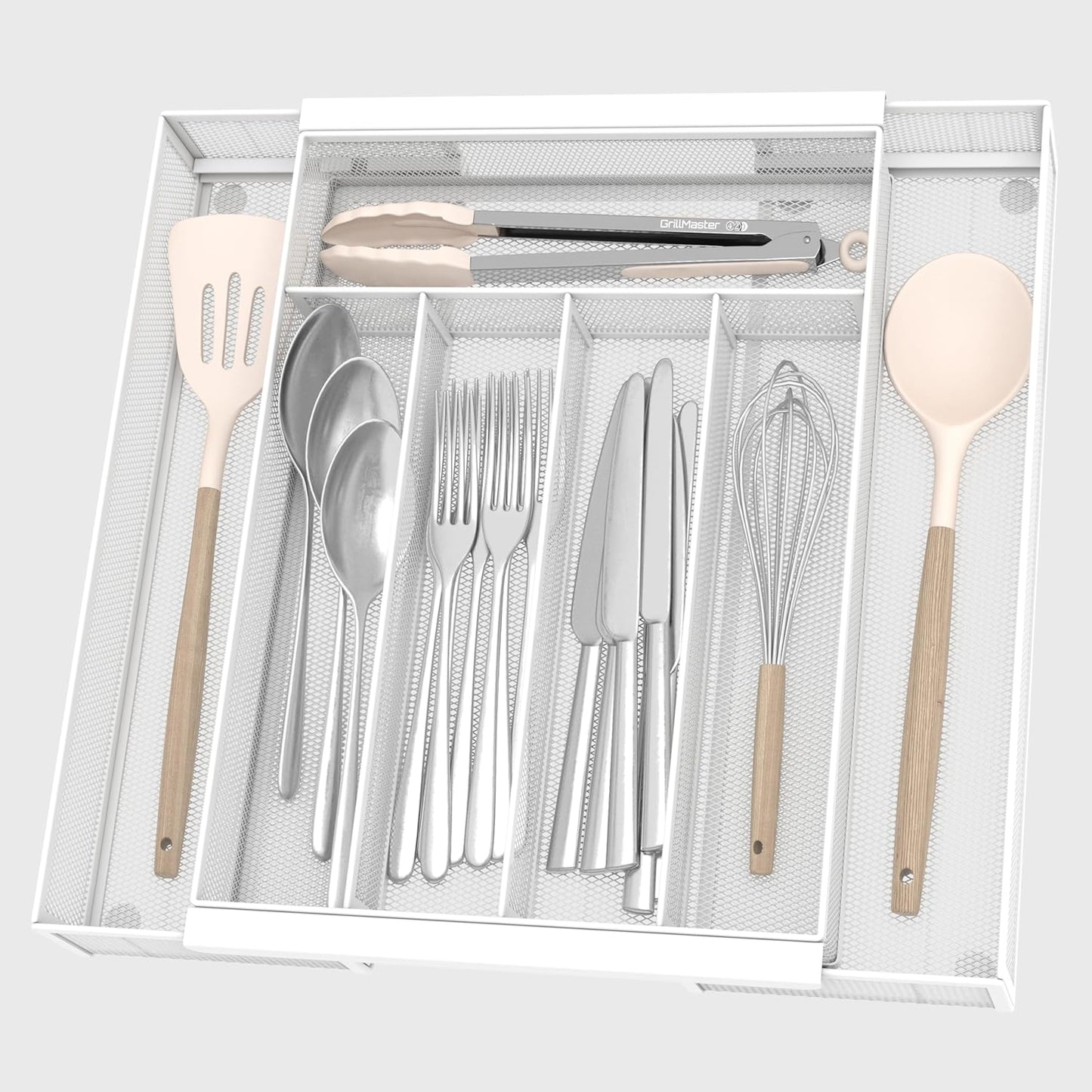 Silverware Organizer Metal Mesh, Drawer Organizer, Utensil Cutlery Tray for kitchen