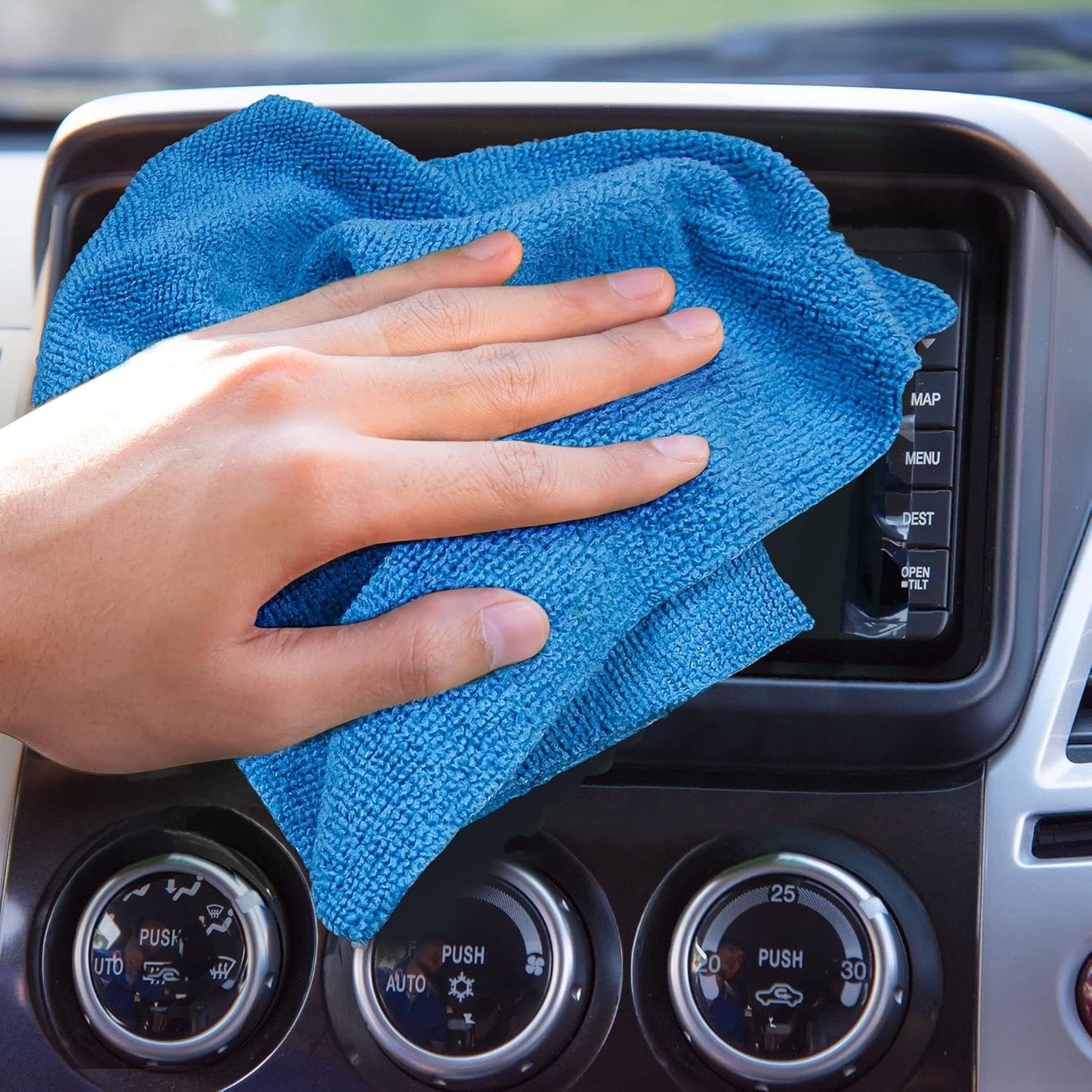 Eurow 200GSM Microfiber Cleaning and Drying Cloths with Dispenser Box, Reusable, Streak-Free