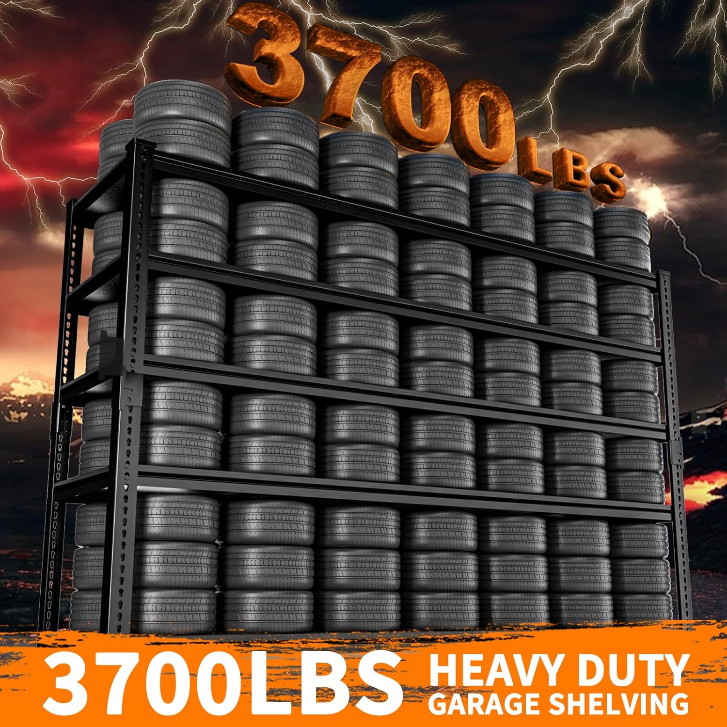 Storage Shelves Heavy Duty 2 PCS,60" L x 24" W x 78" H Garage Storage Shelves Unit Loads 3700LBS