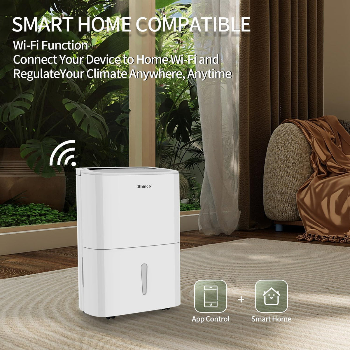 Shinco 6,000 Sq.Ft Energy Star Dehumidifier with WIFI, Ideal for Large Rooms and Home Basements
