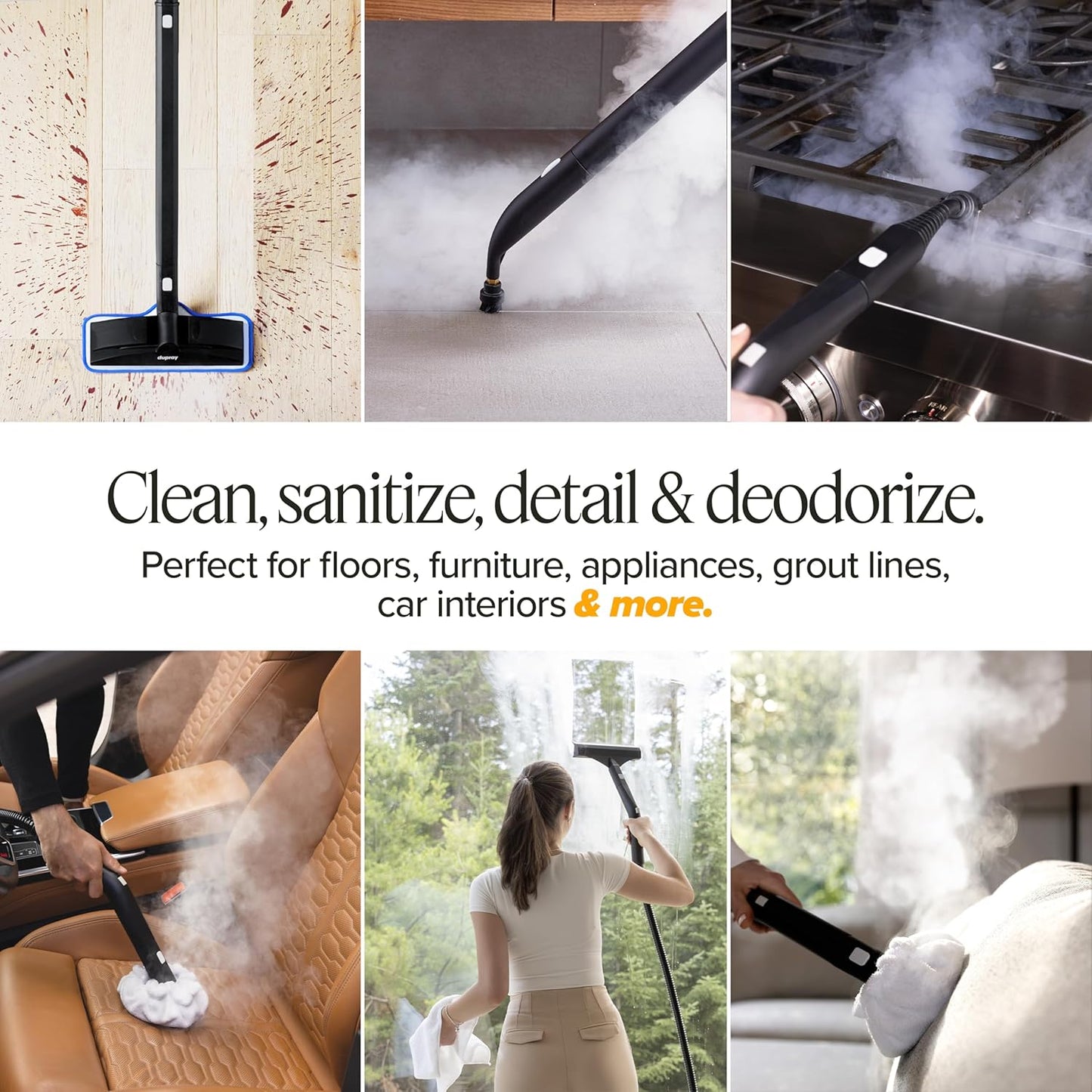 Dupray Neat Plus Steam Cleaner with 40-piece Accessory Kit - Powerful multi-purpose steamer