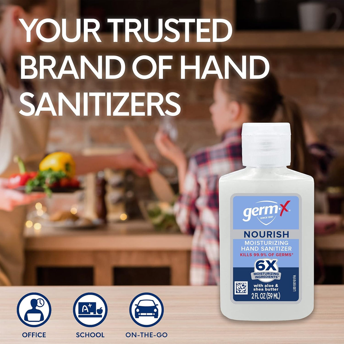 Germ-X Nourish Hand Sanitizer, 2-in-1 Moisturizing and Sanitizing Formula with Shea Butter, Vitamin