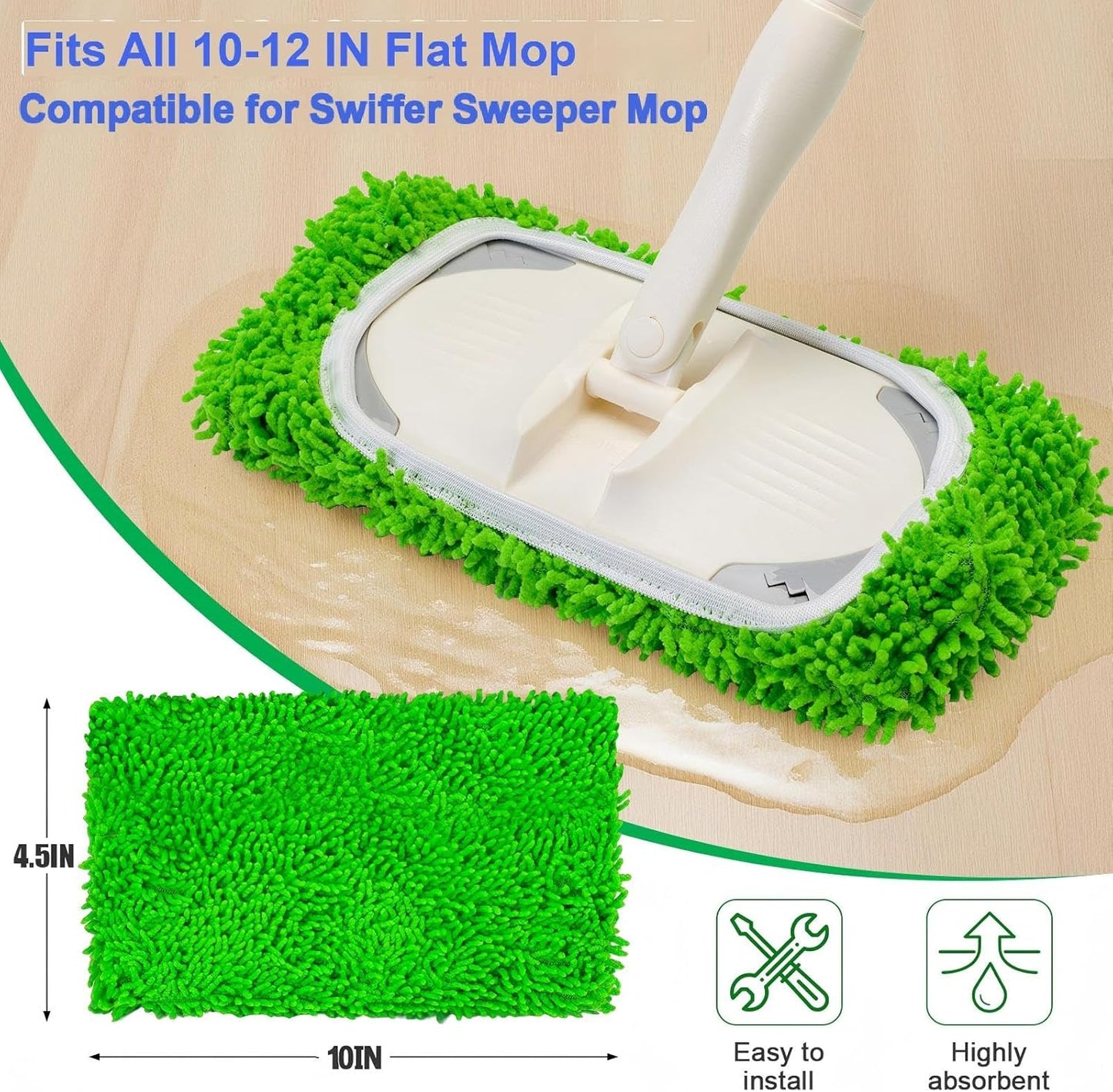 5 Pack Wet Mop Pads Refills for Swiffer Sweeper Mop Microfiber Reusable Replacement Mopping Pad for