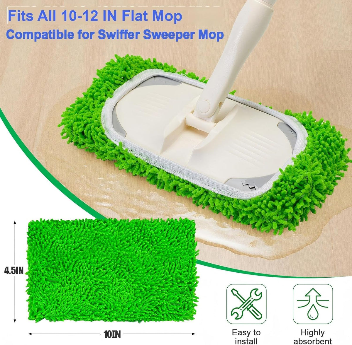 5 Pack Wet Mop Pads Refills for Swiffer Sweeper Mop Microfiber Reusable Replacement Mopping Pad for