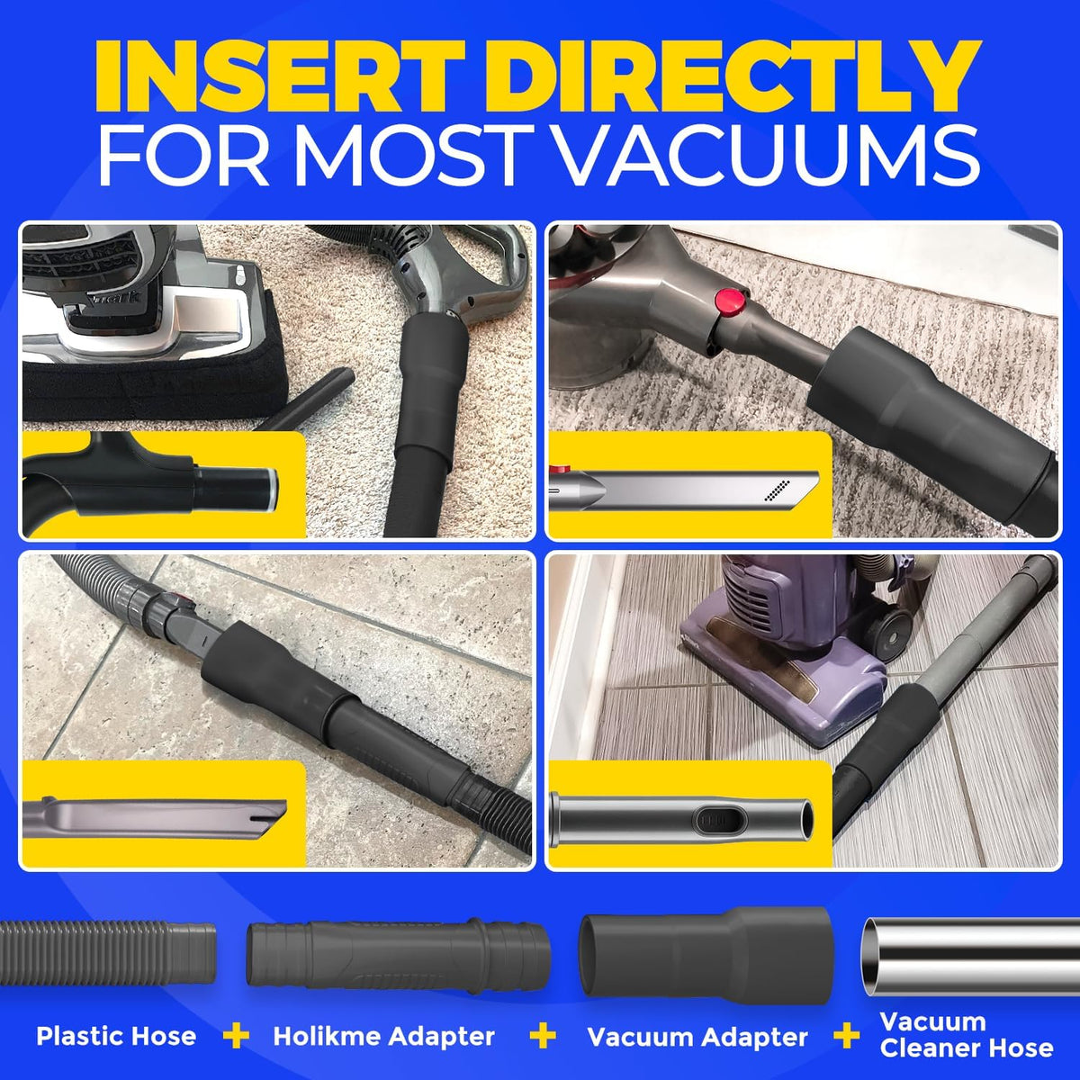Holikme 2 Pieces Dryer Vent Cleaner Kit, Dryer Lint Vacuum Attachment and Flexible Dryer Lint